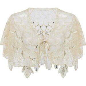 BABEYOND 1920s Beaded Shawl Wrap, Evening Cape Bolero for Weddings & Parties